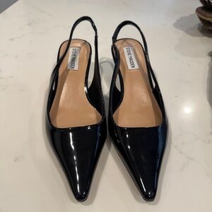 Steve Madden Glossy Black Slingback Heels